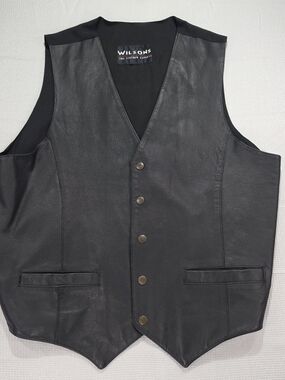 WILSONS Men's Leather Vest in Black Like New